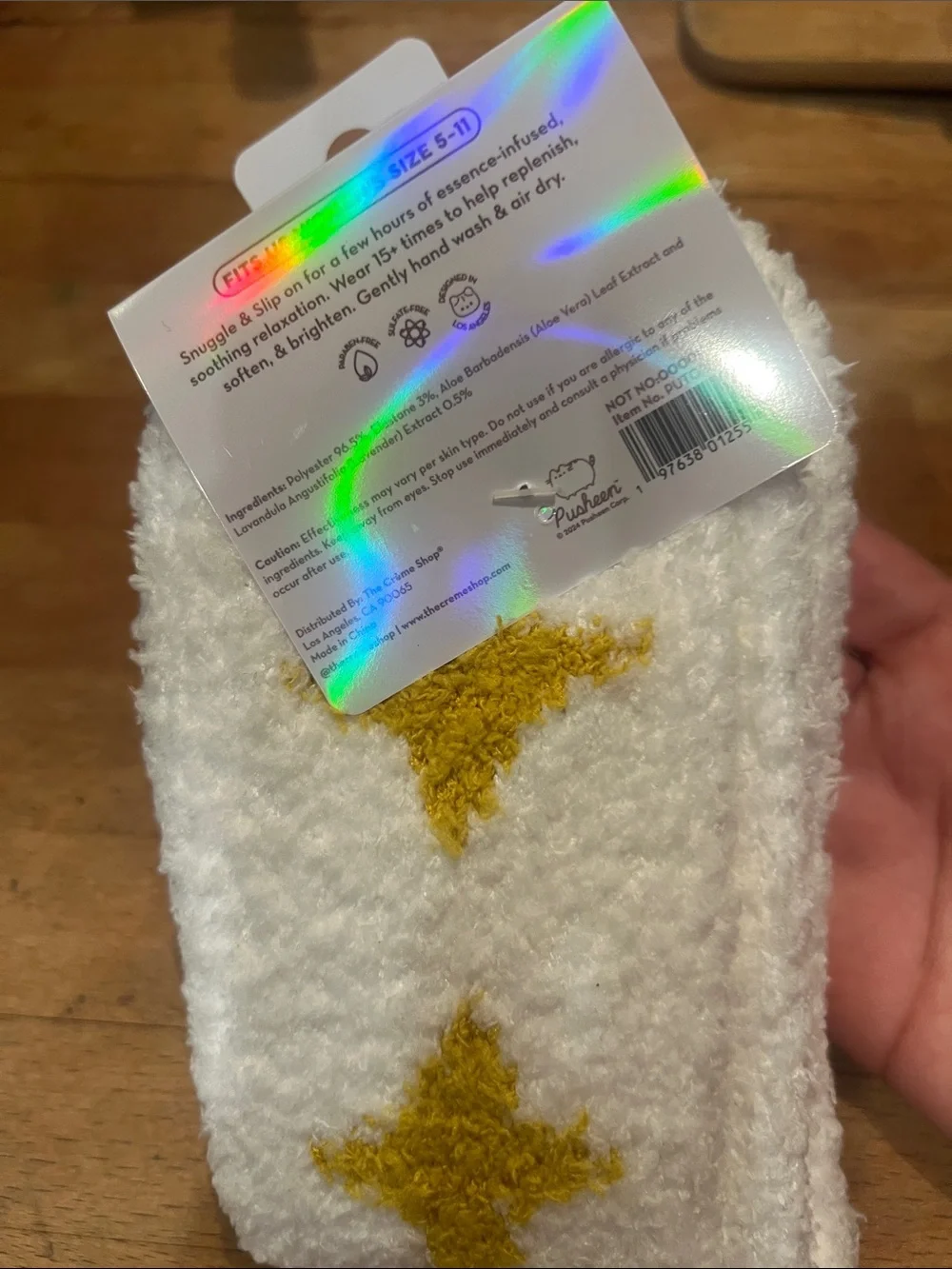 The Crème Shop Pusheen Cozy Socks with Yellow Star